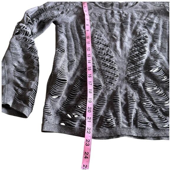 ALO Yoga Wanderer Long Sleeve Top Charcoal Heather Gray Active Shirt Size M/L - Picture 7 of 7